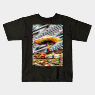 Vintage Psychedelic Mushroom Art Kids T-Shirt